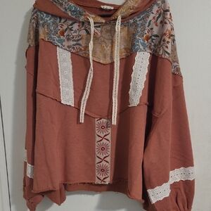POL Bohemian Patchwork Hoodie